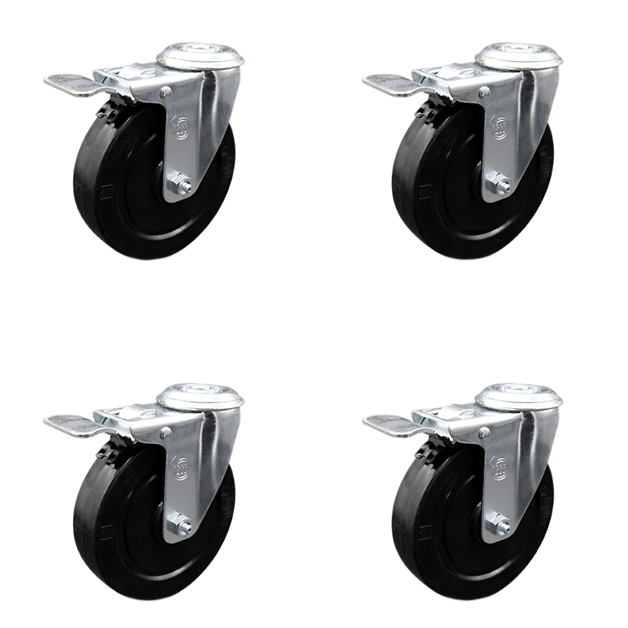 Service Caster, 5in. x 1 1/4in. Stem Casters, Wheel Diameter 5 in, Caster Type Swivel, Package (qty.) 4, Model# SCC-BHTTL20S514-SRS-4